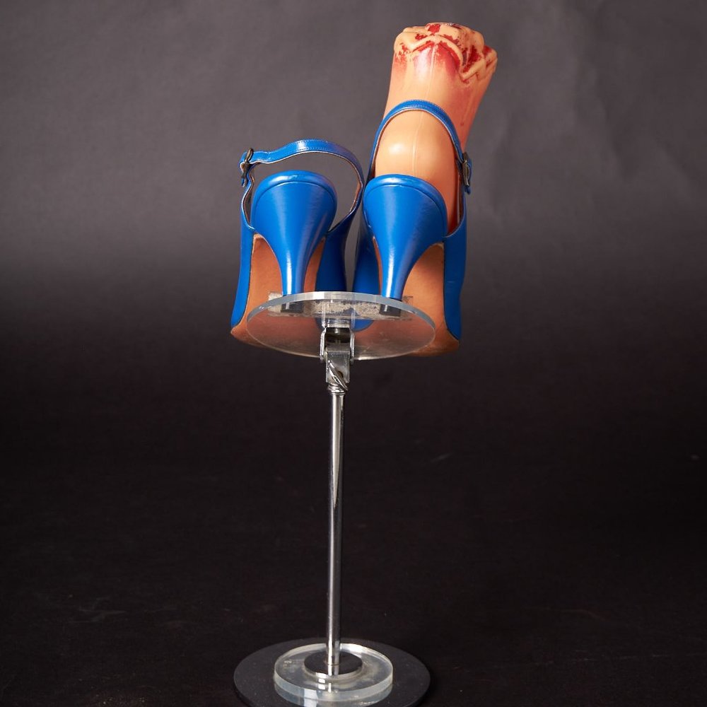 1950s Peep Toe Blue Slingback Heels
